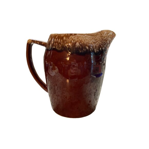 Vintage Kathy Kale USA Brown Drip Glaze Ceramic Pitcher Jug 7in Tall - Picture 3 of 8